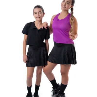 Falda Luana Plisada Para Niña Negra