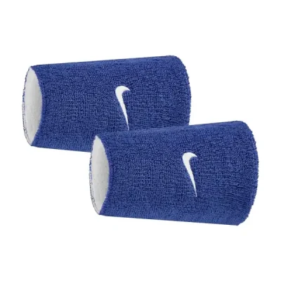 Muñequeras Nike Swoosh Reversibles Azul/Blanco