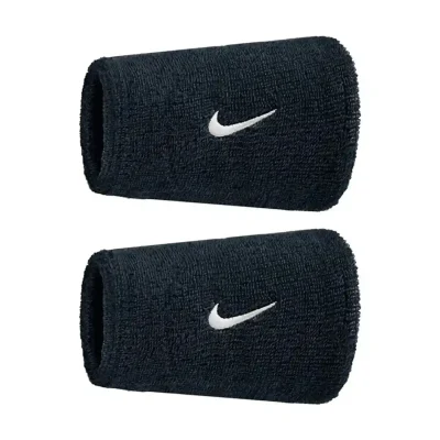 Muñequeras Nike Swoosh Doublewide Negras x2