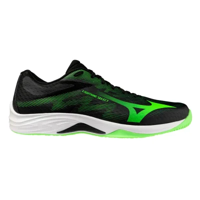 Tenis Mizuno Lightning Select unisex para voleibol indoor negro y verde