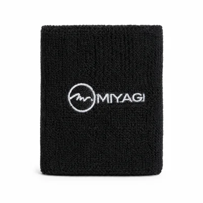 Muñequera Deportiva de Toalla Miyagi Negra